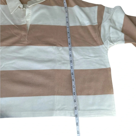 Aerie Cropped Polo Pink/White- XL - Picture 5 of 5